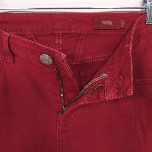 Closed ITALY🇮🇹MADE Holly Moto Jeans Women's 27 Red Ankle Zip Mid Rise - Picture 8 of 14
